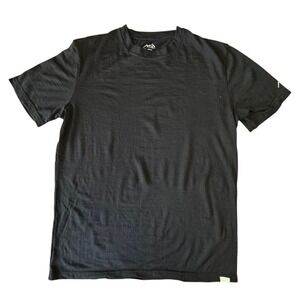MERINO TECH Lite Mens T-Shirt L Large Black Lightweight Wool Base Layer Tee Top